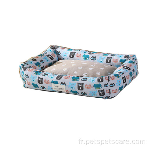 lits de luxe à rectangle multi-couleurs lits pour chiens de compagnie